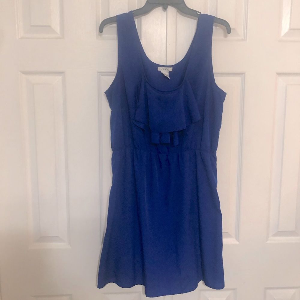 Pinky royal blue ruffle sleeveless dress size XL - Picture 1 of 2